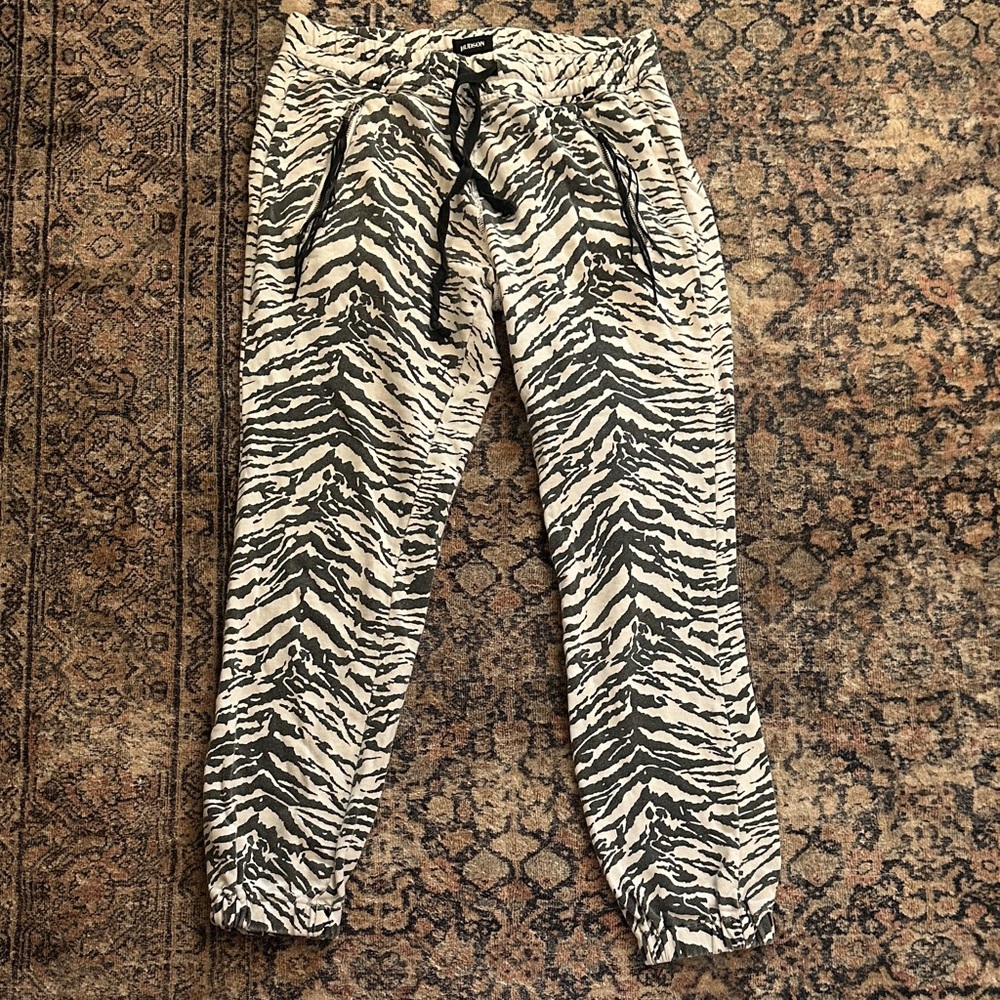 Hudson Zebra-Print Sweatpants - Black & White, S